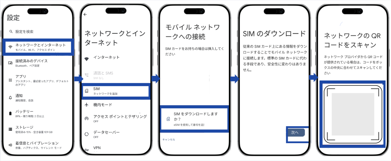 eSIM設定手順